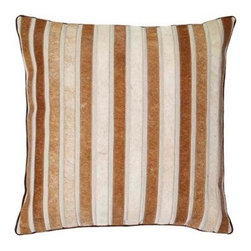 Brown Hide Striped Pillow - Decorative Pillows