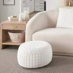 Waverly - Waverly Pouf With inflatable insert Faux Rabbit Quilted 20" x 20" x 12" White - The Waverly Home Accents Collection offers a fresh take on contemporary decor. Classic geometric patterns, floral silhouettes, and colorful prints add a bold pop of style to your favorite space. Choose from a variety of options - from indoor and outdoor throw pillows to blankets and poufs - to accent your home.