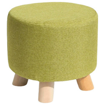 Round Modern Ottoman Made of Solid Wood, F