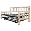Montana Woodworks Wood Day Bed with Pop Up Trundle Bed in Natural