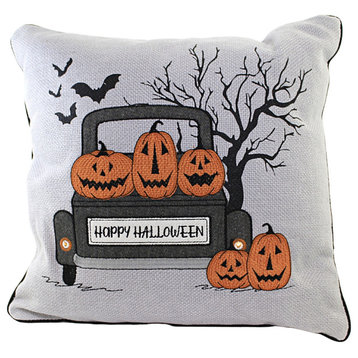 C & F Spooky Time Pillow w/ Led Light Polyester Jack-O-Lantern C842982501