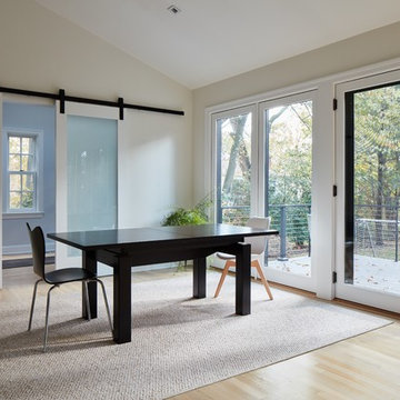 Frosted Glass Barn Doors | Milton Point Renovation