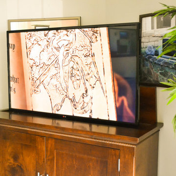 Automated TV Lift Cabinet in Solid Cherry (The Richmond)
