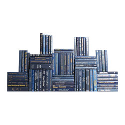 Booth & Williams - Modern Book Wall Set, Navy, Set of 75 - Books