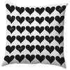16" x 16" XOXO Colored Hearts Valentine's Decorative Indoor Pillow, Black-White