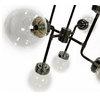 Metal Industrial 8-Light Chandelier With Glass Globe Shades