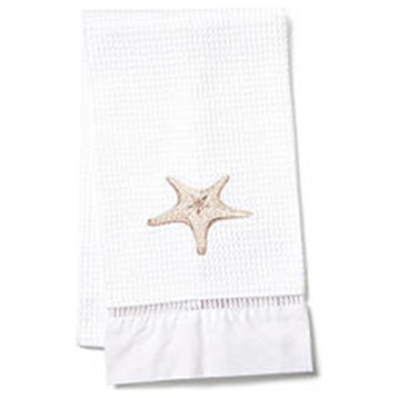 Waffle Weave Guest Towel, Morning Starfish, Beige