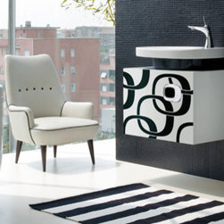 Laufen Mimo black and white vanity and bathtub - Bathroom Vanities And Sink Consoles