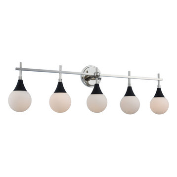 Bogart 39x12" 5-Light Midcentury Wall-Light by Kalco