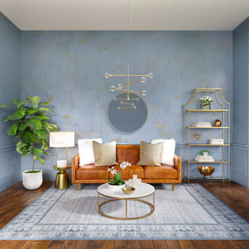 Gilded Age Blue Porcelain Tile 20x40