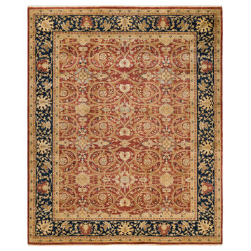Eclectic, One-of-a-Kind Hand-Knotted Area Rug Orange, 8'1"x9'10"