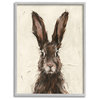 Brown European Rabbit Hare Portrait Painting, 24 x 30