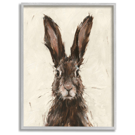 Brown European Rabbit Hare Portrait Painting, 24 x 30