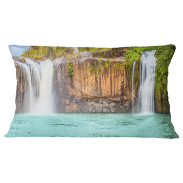 Dry Sap Waterfall Photography Throw Pillow, 12"x20"