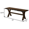 Benzara BM188381  Solid Wood Bench with Trestle Base and Cross Legs, Brown