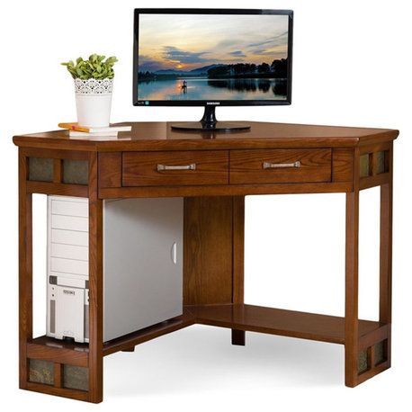 Leick Riley Holliday Corner Computer Desk in Rustic Autumn