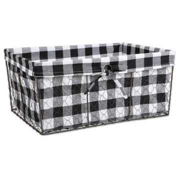 DII Metal Assorted Chicken Wire Check Liner Basket in Black/Gray (Set of 5)
