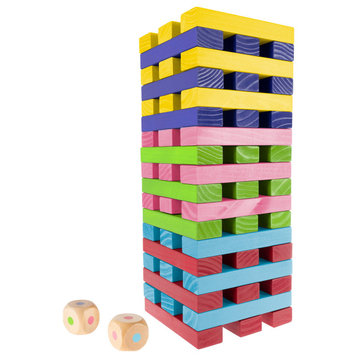 Nontraditional Giant Wooden Blocks Tower Stacking Game Outdoor Yard Game