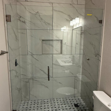 Custom Frameless Sliding Shower Enclosure | Santa Rita Ranch, TX