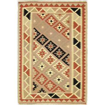 Persian Kilim Fars 5'0"x3'3" Hand Woven Oriental Rug