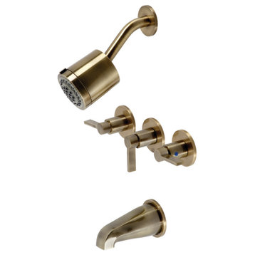 Kingston Brass KBX813.NDL NuvoFusion Tub and Shower Trim Package - Antique