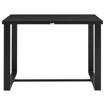 Felicia Outdoor Patio Counter Height Dining Table, Black Aluminum