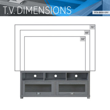 Modern TV stand  wood TV console with grey finish