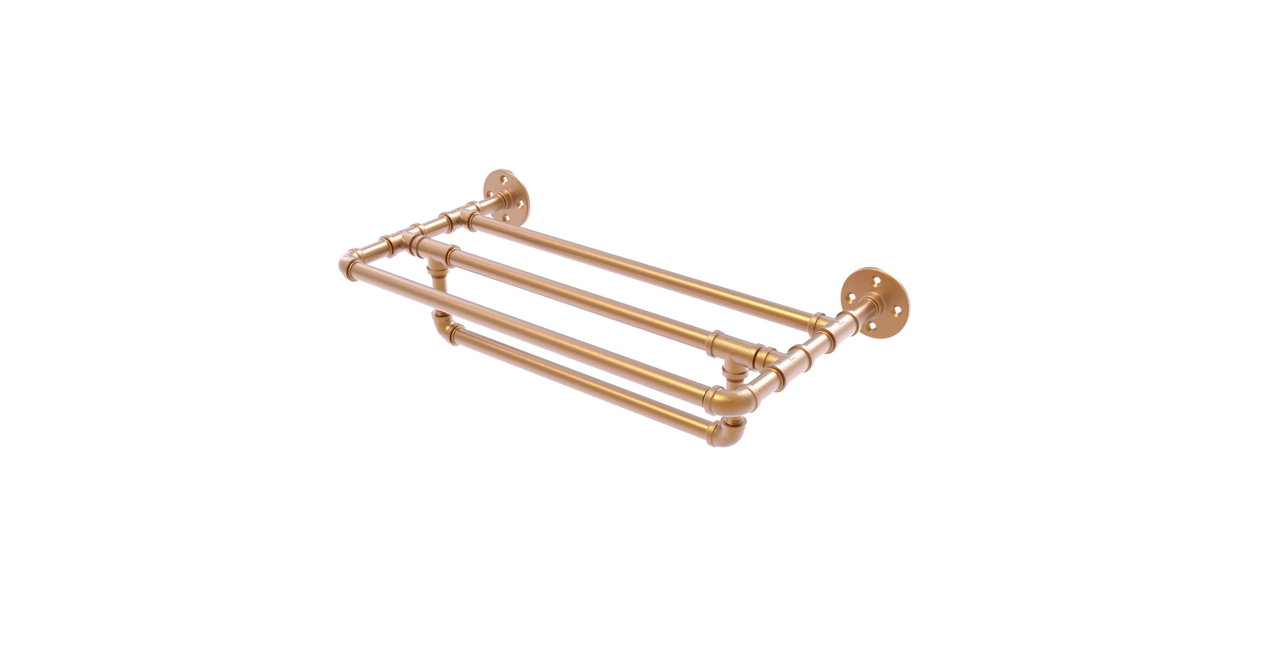 Allied Brass Pipeline Collection 24"Wall Mounted Towel Shelf With Towel ...