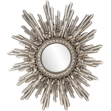 Howard Elliott Chelsea Antique Silver Starburst Mirror