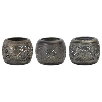 Votive Holder, 6-Piece Set, 4.5"Dx 4"H Metal