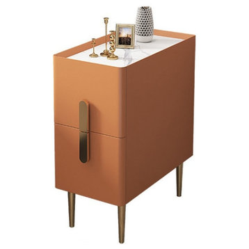 Multi-functional Bedside Cabinet With Refitting, Nordic Style, Orange, L15.7"