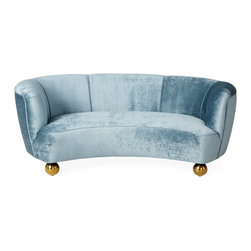 Jonathan Adler - Parker Curved Sofa, Brussels Powder Blue - Sofas