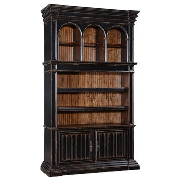 Bookcase Cathedral Antiqued Blackwash Wood  Old World Moldings  Bead