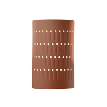 Ambiance Small Cactus Cylinder Wall Sconce, Open Top & Bottom, Canyon Clay, LED