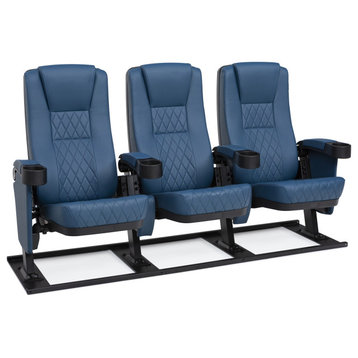 Seatcraft Madrigal Movie Theater Seating, Blue, Row of 3