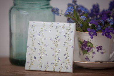 Pale Blue Forget-Me-Not Flower Wall Tile