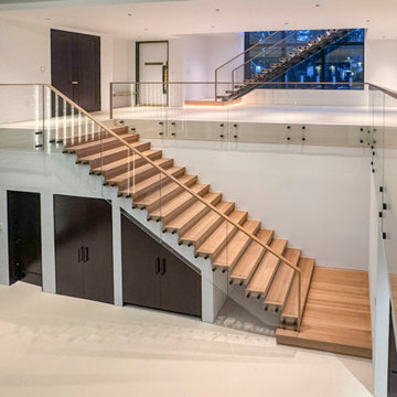 Project #126 | Contemporary Staircases with Integrated LEDs & Glass Railing