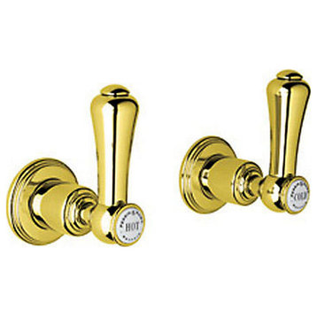 Rohl Perrin and Rowe Pair Of 1/2-In Concealed Wall Valves, English Gold