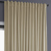 Heritage Plush Velvet Extrawide Curtain Single Panel, Light Beige, 100"w X 84"l