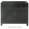 Black Chinese Moon Face Sideboard Console Table TV Stand Cabinet