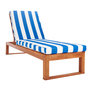 Natural Wood/Royal Blue Stripe Stripe Cushion