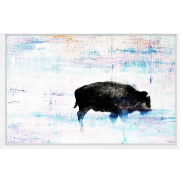 Parvez Taj "The Buffalo Knows" Framed Painting Print, 45"x30"