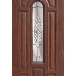 Single Door 80 Fiberglass Versailles Center Arch Lite Glass - Front Doors