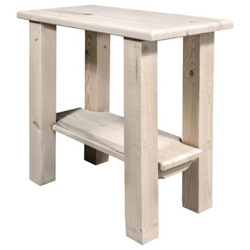Montana Woodworks Homestead Transitional Solid Wood Chairside Table in Natural