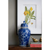 A&B Home 18" Cherry Blossoms Ginger Jar In Blue And White