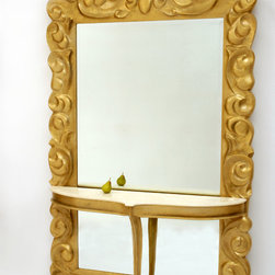 Helayne Floor Mirror with Console - Art | Harrison Collection - Floor Mirrors