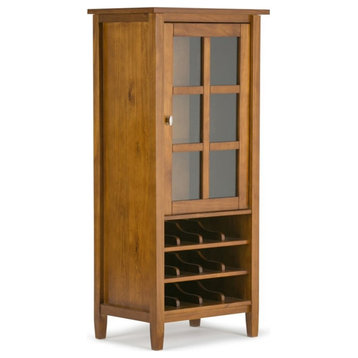 Warm Shaker 12-Bottle Wood 23" High Wine Rack Cabinet in Light Golden Brown