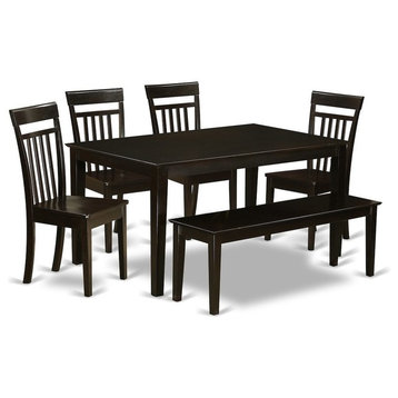 6-Piece Kitchen Table With Bench Set