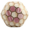 Set of Four Hexagon Ceramic Drawer Knobs in Honeycomb Pattern