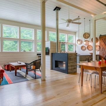 Brown Maple Plank Flooring, Open Concept Living